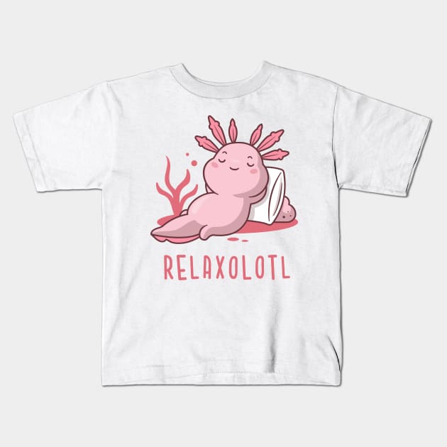 Relaxolotl Kids T-Shirt by zoljo